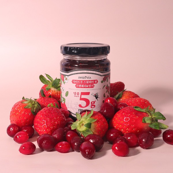 Sweetvia Jam (Cranberry &amp; Strawberry) 235g